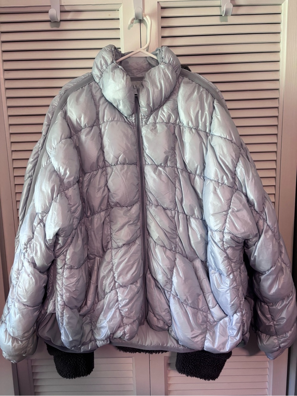 FP Movement by Free People Light Silver Quilted Puffer Jacket